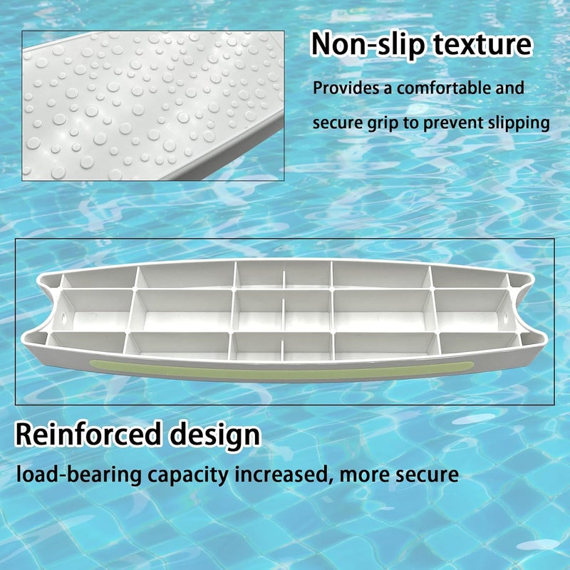 SKARUMMER Pool Ladder Steps Replacement, 18" Universal Heavy Duty Pool Ladder Steps, Swimming Pool Ladder Steps for Inground Pools & Above Ground Pool with 6 PCS Bolts and 3 Reflective Strips (3 Pack) - Image 3